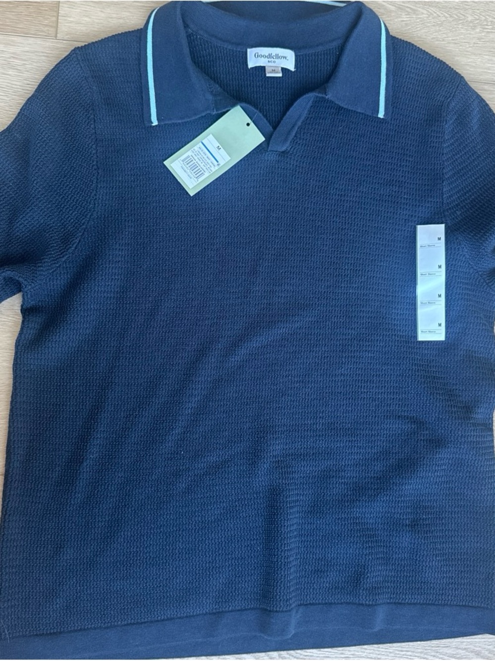 Goodfellow & Co Navy Polo with Light Blue Collar Trim